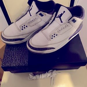 Jordan 3 White Purple and Grey - Men’s Size 8